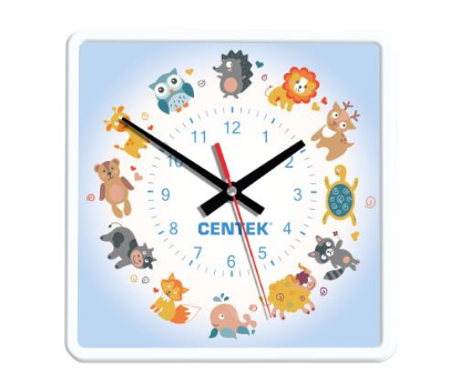 Изображение Настенные часы CENTEK CT-7103 Kids белый/голубой
