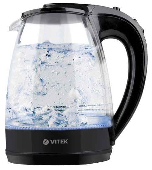 Изображение Электрический чайник VITEK VT-1122 TR (2200 Вт/1,7 л /стекло, пластик/прозрачный, черный)