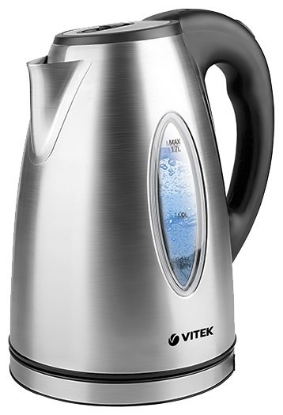 Изображение Электрический чайник VITEK VT-7019 ST (2200 Вт/1,7 л /металл/черный, серебристый)