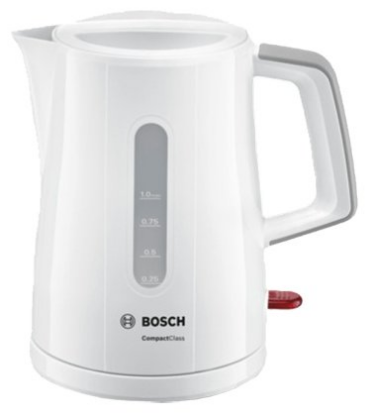 Изображение Электрический чайник Bosch TWK 3A051 (2400 Вт/1 л /пластик/белый)