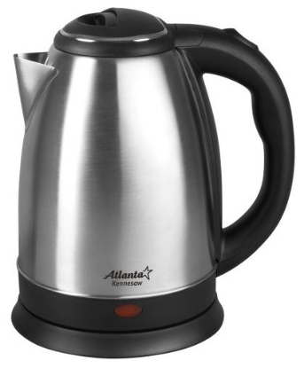 Изображение Электрический чайник Atlanta ATH-2431 (1500 Вт/1,8 л /металл/черный, серебристый)