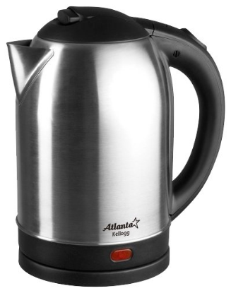 Изображение Электрический чайник Atlanta ATH-2432 (1500 Вт/1,8 л /металл/черный, серебристый)