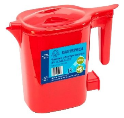 Изображение Электрический чайник Мастерица ЭЧ 0,5/0,5-220 (500 Вт/0,5 л /пластик/красный)