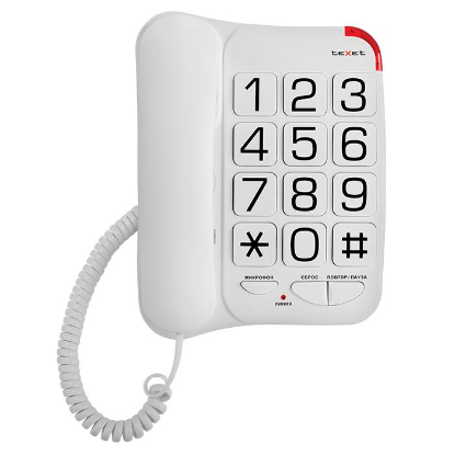 Изображение Проводной телефон teXet TX-201,белый