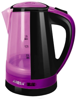 Изображение Электрический чайник Aresa AR-3434 (2000 Вт/1 л /пластик/фиолетовый, черный)