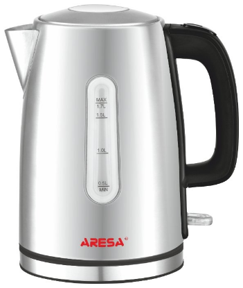 Изображение Электрический чайник Aresa AR-3437 (2000 Вт/1,7 л /металл/черный, серебристый)