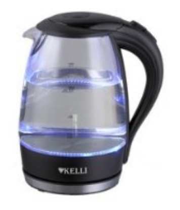 Изображение Электрический чайник Kelli KL-1483 (2200 Вт/1,7 л /стекло, пластик/прозрачный, черный)