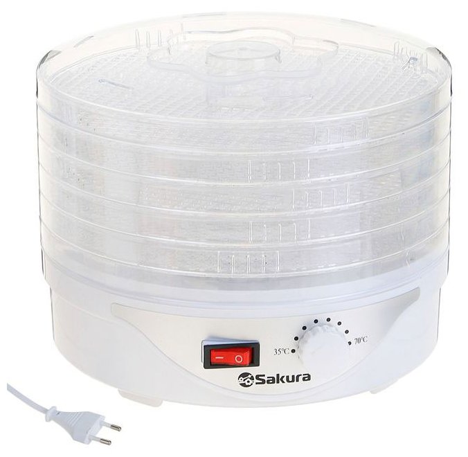 Изображение Сушилка для овощей Sakura SA-7805 (поддонов 5 шт, 250 Вт , белый)