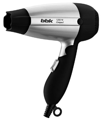 Изображение Компактный фен BBK BHD1200 (1200 Вт /серебристый, черный)