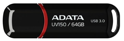 Изображение USB flash ADATA DashDrive UV150,(USB 3.0/64 Гб)-черный (AUV150-64G-RBK)