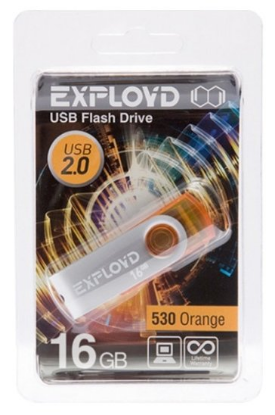 Изображение USB flash Exployd 530,(USB 2.0/16 Гб)-оранжевый ()