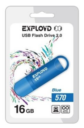 Изображение USB flash Exployd 570,(USB 2.0/16 Гб)-синий ()