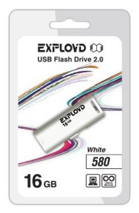 Изображение USB flash Exployd 580,(USB 2.0/16 Гб)-белый ()
