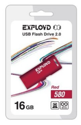 Изображение USB flash Exployd 580,(USB 2.0/16 Гб)-красный ()