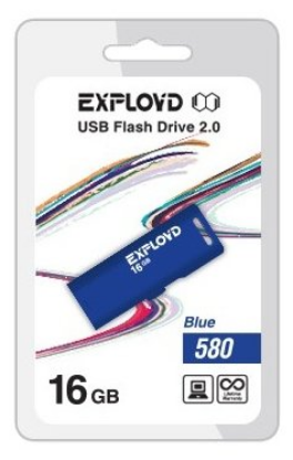 Изображение USB flash Exployd 580,(USB 2.0/16 Гб)-синий ()