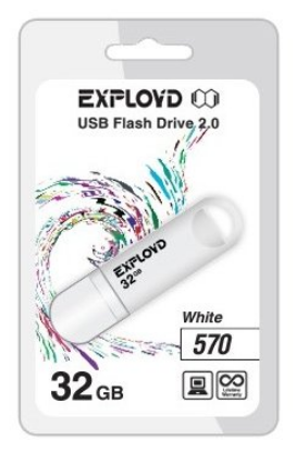 Изображение USB flash Exployd 570,(USB 2.0/32 Гб)-белый ()