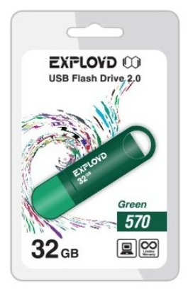 Изображение USB flash Exployd 570,(USB 2.0/32 Гб)-зеленый ()