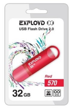 Изображение USB flash Exployd 570,(USB 2.0/32 Гб)-красный ()