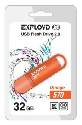 Изображение USB flash Exployd 570,(USB 2.0/32 Гб)-оранжевый ()