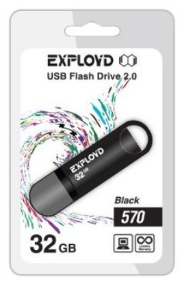 Изображение USB flash Exployd 570,(USB 2.0/32 Гб)-черный ()