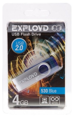 Изображение USB flash Exployd 530,(USB 2.0/4 Гб)-синий ()