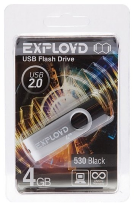 Изображение USB flash Exployd 530,(USB 2.0/4 Гб)-черный ()