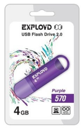Изображение USB flash Exployd 570,(USB 2.0/4 Гб)-фиолетовый ()