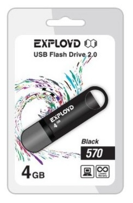 Изображение USB flash Exployd 570,(USB 2.0/4 Гб)-черный ()