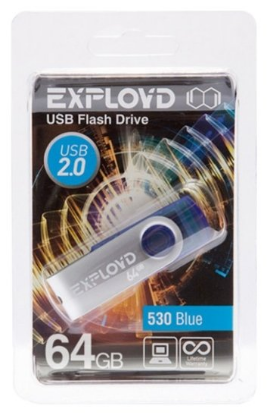Изображение USB flash Exployd 530,(USB 2.0/64 Гб)-синий ()