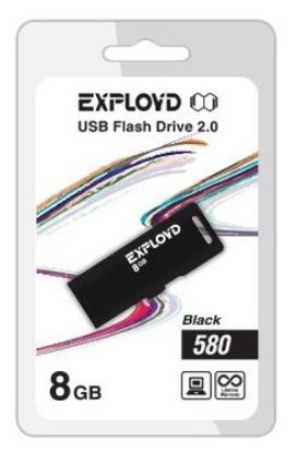 Изображение USB flash Exployd 580,(USB 2.0/8 Гб)-черный ()