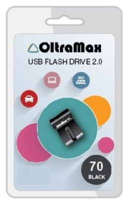 Изображение USB flash OltraMax 70,(USB 2.0/16 Гб)-черный ()