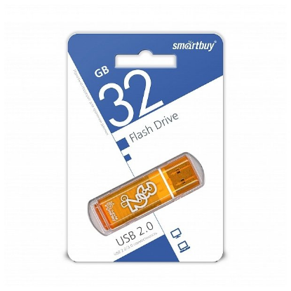 Изображение USB flash SmartBuy Glossy,(USB 2.0/32 Гб)-оранжевый (SB32GBGS-Or)