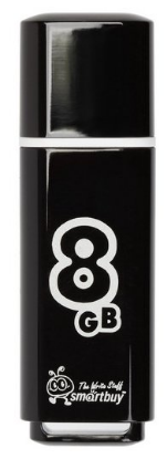 Изображение USB flash SmartBuy Glossy,(USB 2.0/8 Гб)-черный (SB8GBGS-K)