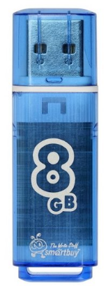 Изображение USB flash SmartBuy Glossy,(USB 2.0/8 Гб)-синий (SB8GBGS-B)