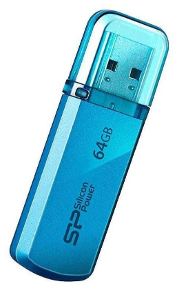 Изображение USB flash Silicon Power Helios 101,(USB 2.0/64 Гб)-голубой (SP064GBUF2101V1B)
