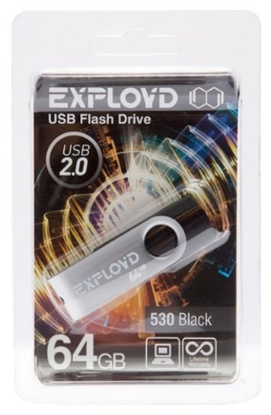 Изображение USB flash Exployd 530,(USB 2.0/64 Гб)-черный ()