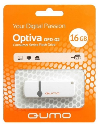 Изображение USB flash Qumo Optiva 02,(USB 2.0/16 Гб)-белый (QM16GUD-OP2-white)