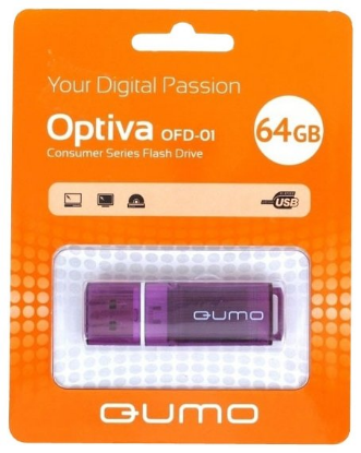 Изображение USB flash Qumo Optiva 01,(USB 2.0/64 Гб)-фиолетовый (QM64GUD-OP1-violet)