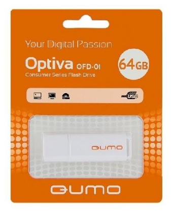Изображение USB flash Qumo Optiva 01,(USB 2.0/64 Гб)-белый (QM64GUD-OP1-white)