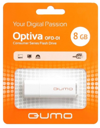Изображение USB flash Qumo Optiva 01,(USB 2.0/8 Гб)-белый (QM8GUD-OP1-white)
