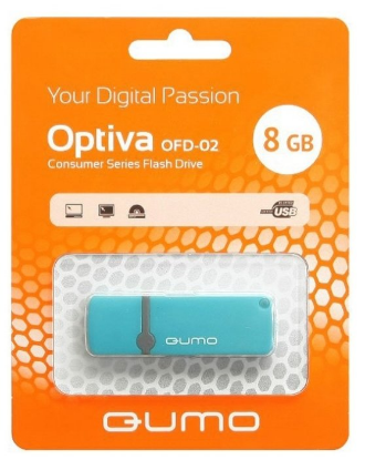 Изображение USB flash Qumo Optiva 02,(USB 2.0/8 Гб)-голубой (QM8GUD-OP2-blue)
