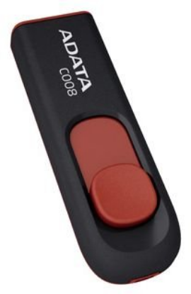 Изображение USB flash ADATA C008,(USB 2.0/64 Гб)-красный, черный (AC008-64G-RKD)