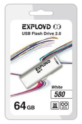 Изображение USB flash Exployd 580,(USB 2.0/64 Гб)-белый ()