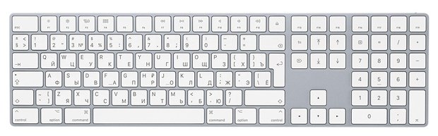 Изображение Клавиатура Apple Magic Keyboard with Numeric Keypad (MQ052RS/A) (Bluetooth), (серебристый)