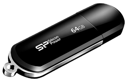 Изображение USB flash Silicon Power LuxMini 322,(USB 2.0/64 Гб)-черный (SP064GBUF2322V1K)