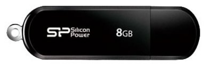 Изображение USB flash Silicon Power LuxMini 322,(USB 2.0/8 Гб)-черный (SP008GBUF2322V1K)