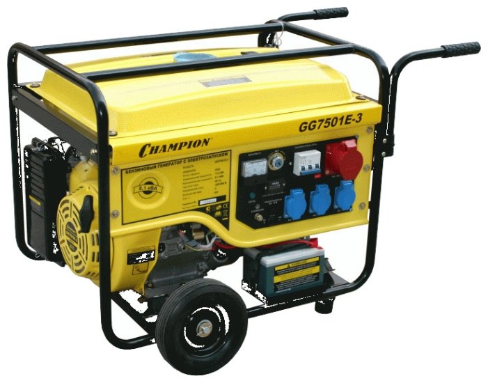 Изображение Электрогенератор CHAMPION GG7501E-3 (бензиновая 6,48 кВт)
