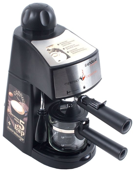 Изображение Кофемашина Endever Costa-1050 (900 Вт /5 бар/серебристый, черный)