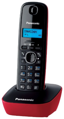 Изображение Радиотелефон Panasonic KX-TG1611RUR,красный, черный (трубка, база)