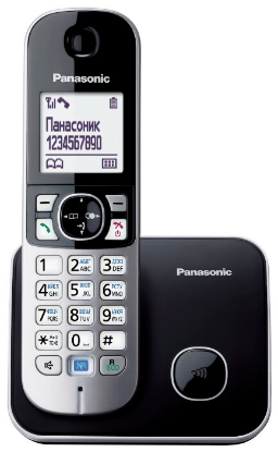 Изображение Радиотелефон Panasonic KX-TG6811RUB,черный (трубка, база)